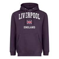 Plum Liverpool England Vintage Athletic Sports Design Heavyweight Hoodie - longCreatives