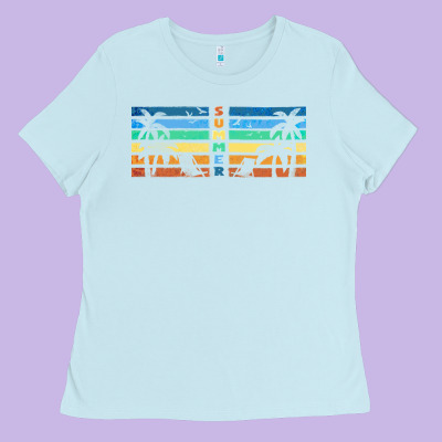 Retro Summer Ladies Tee Designed By Tumblerdesignbyshophia