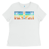 White retro summer Ladies Tee - TumblerDesignByShophia
