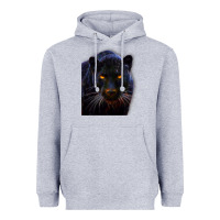 Heather Grey Black Panther, Big Cat T Heavyweight Hoodie - longCreatives
