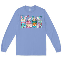 Colony Blue Easter bunnies coffee cups Long Sleeve Tee - OliviaCreatesArt