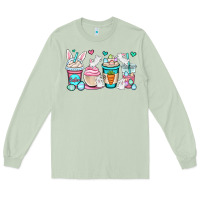 Matcha Easter bunnies coffee cups Long Sleeve Tee - OliviaCreatesArt