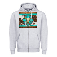 Heather Grey bull skull and turquoise cowhide tumbler Zipper Hoodie - Artiststas
