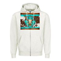 Oatmeal Heather bull skull and turquoise cowhide tumbler Zipper Hoodie - Artiststas