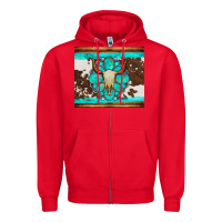 Red bull skull and turquoise cowhide tumbler Zipper Hoodie - Artiststas