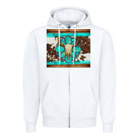 White bull skull and turquoise cowhide tumbler Zipper Hoodie - Artiststas