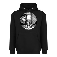 Black M.C. Escher Spherical Self Portrait Heavyweight Hoodie - longCreatives