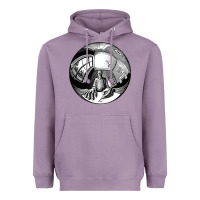 Lavender M.C. Escher Spherical Self Portrait Heavyweight Hoodie - longCreatives