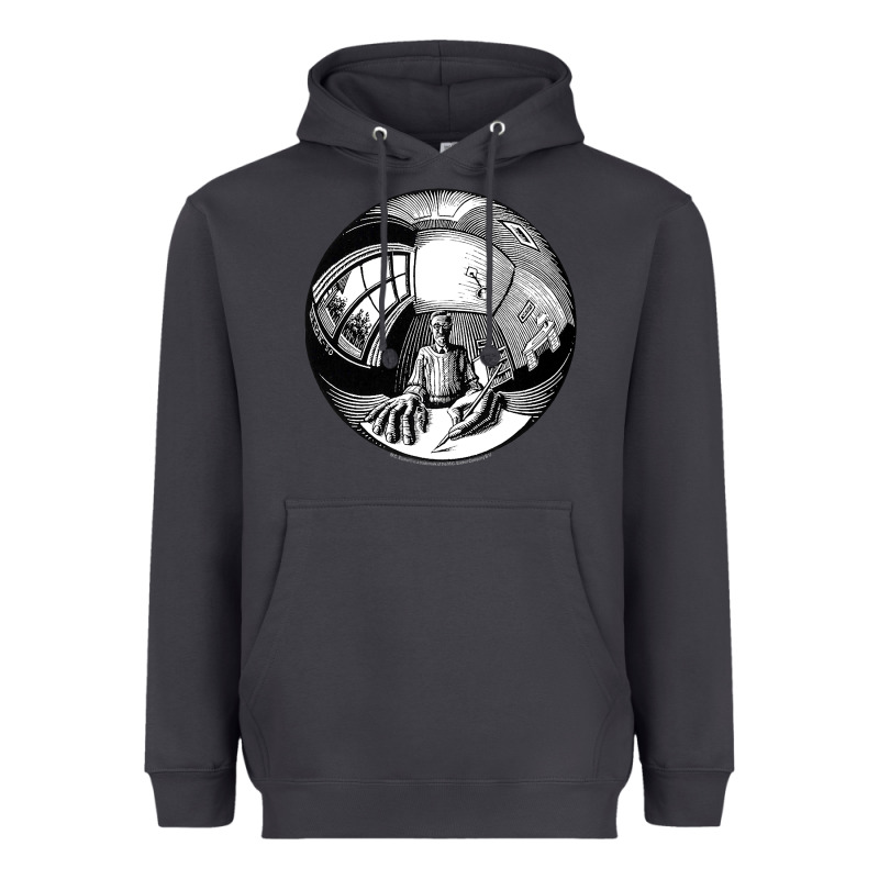M.c. Escher Spherical Self Portrait Heavyweight Hoodie by longCreatives | Teevron