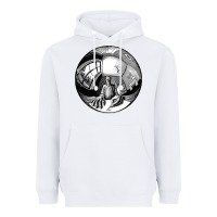 White M.C. Escher Spherical Self Portrait Heavyweight Hoodie - longCreatives