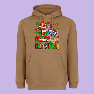 My First Christmas Stitch Heavyweight Hoodie Designed By Adodesignshop