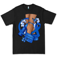 Black Colon Cancer diva blue ribbon Premium Tee - NancyCooperArtShop