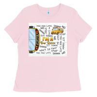 Bubblegum Pink i'm a bus driver school bus Ladies Tee - TumblerDesignByShophia