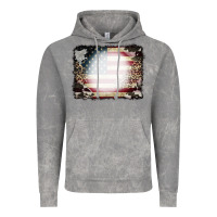 Cloud Rock American Flag Cowhide Leopard Bleach Effect Vintage Hoodie - CowCowDesign