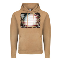 Vintage Camel American Flag Cowhide Leopard Bleach Effect Vintage Hoodie - CowCowDesign