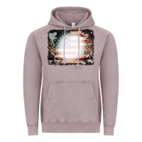 Vintage Zinc American Flag Cowhide Leopard Bleach Effect Vintage Hoodie - CowCowDesign