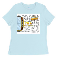 Baby Blue i'm a bus driver school bus Ladies Tee - TumblerDesignByShophia