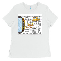 White i'm a bus driver school bus Ladies Tee - TumblerDesignByShophia