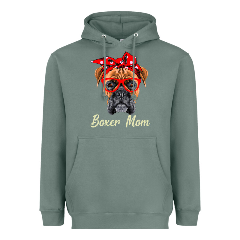 Boxer Mom Dogs  Mothers Day Dog Lovers Gifts For Women Heavyweight Hoodie by longCreatives | Teevron
