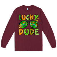 Burgundy St. Patrick's Lucky dude Long Sleeve Tee - OliviaCreatesArt