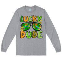 Heather Grey St. Patrick's Lucky dude Long Sleeve Tee - OliviaCreatesArt