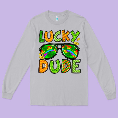 St. Patrick's Lucky Dude Long Sleeve Tee Designed By Oliviacreatesart