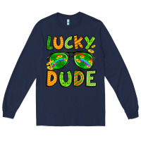 Navy St. Patrick's Lucky dude Long Sleeve Tee - OliviaCreatesArt