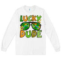 White St. Patrick's Lucky dude Long Sleeve Tee - OliviaCreatesArt