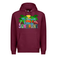 Burgundy My Favorite Coloris Sunshine Premium Hoodie - CowhideDigitalArt