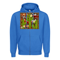 True Royal aztec cowhide cactus background Zipper Hoodie - Artiststas