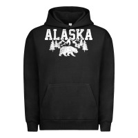 Pigment Black Alaska Mountains Forest Hunting Usa Urban Hoodie - longCreatives