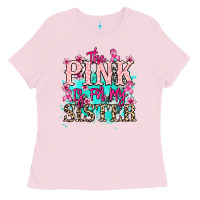 Bubblegum Pink The pink is for my sister Cancer Awareness Ladies Tee - HowdyJamesFarm
