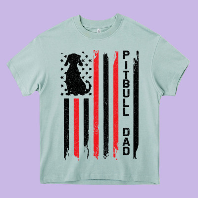 Pitbull Dad Heavy Core Tee Designed By Bettercallsaul