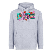 Heather Grey love stitch Heavyweight Hoodie - AdoDesignShop
