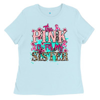 Baby Blue The pink is for my sister Cancer Awareness Ladies Tee - HowdyJamesFarm