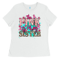 White The pink is for my sister Cancer Awareness Ladies Tee - HowdyJamesFarm