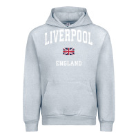 Heather Grey Liverpool England Vintage Athletic Sports Design Urban Hoodie - longCreatives