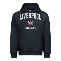 Liverpool England Vintage Athletic Sports Design Urban Hoodie | Teevron