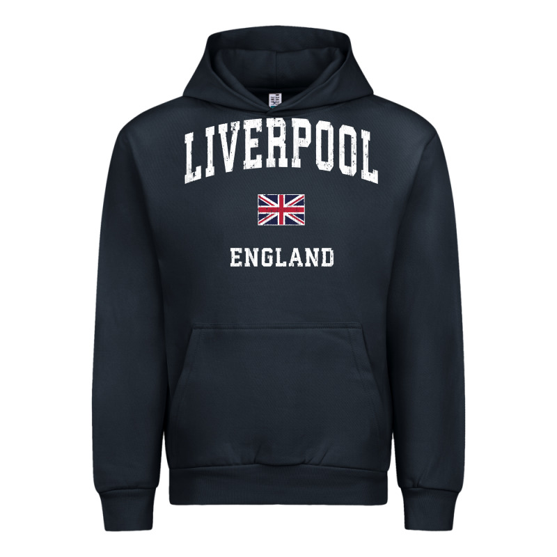 Liverpool England Vintage Athletic Sports Design Urban Hoodie by longCreatives | Teevron