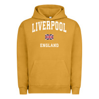 Pigment Peanut Butter Liverpool England Vintage Athletic Sports Design Urban Hoodie - longCreatives