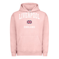 Pigment Salmon Liverpool England Vintage Athletic Sports Design Urban Hoodie - longCreatives