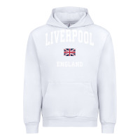 White Liverpool England Vintage Athletic Sports Design Urban Hoodie - longCreatives