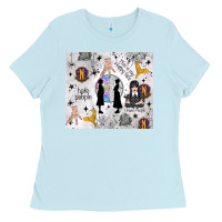 Baby Blue gothic girl and colorful girl Ladies Tee - TumblerDesignByShophia