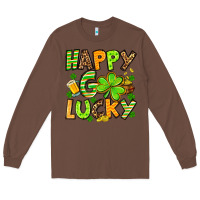 Chestnut St. Patrick's Happy go lucky Long Sleeve Tee - OliviaCreatesArt