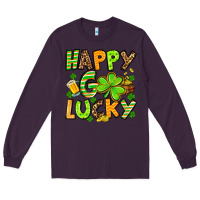 Plum St. Patrick's Happy go lucky Long Sleeve Tee - OliviaCreatesArt