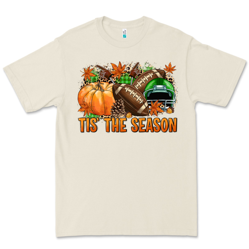 Tis' The Season Football Green Helmet Premium Tee by NancyCooperArtShop | Teevron