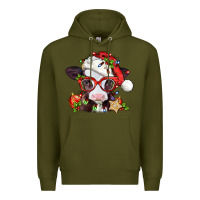 Army Green Christmas baby cow Premium Hoodie - Jasminsmagicworld