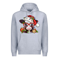 Heather Grey Christmas baby cow Premium Hoodie - Jasminsmagicworld