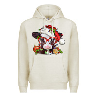 Oatmeal Heather Christmas baby cow Premium Hoodie - Jasminsmagicworld