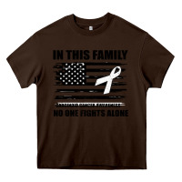 Chocolate Brown No One Fights Alone Pancreatic Cancer Awareness Heavy Core Tee - Bettercallsaul